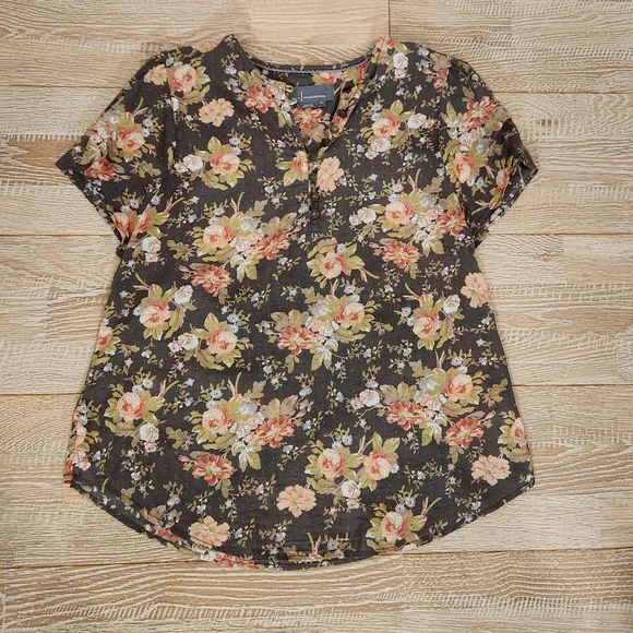 Anthropologie Light Brown Floral Blouse - Picture 2 of 4